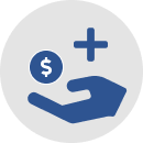 icon of hand receiving money